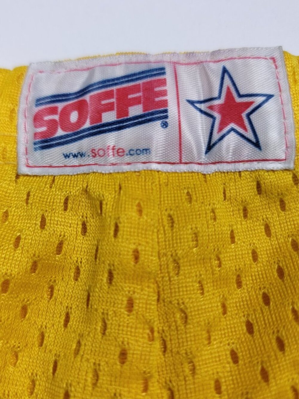 Vintage 80s Soffe Yellow Mesh Athletic Activewear Running Gym Short Shorts XL